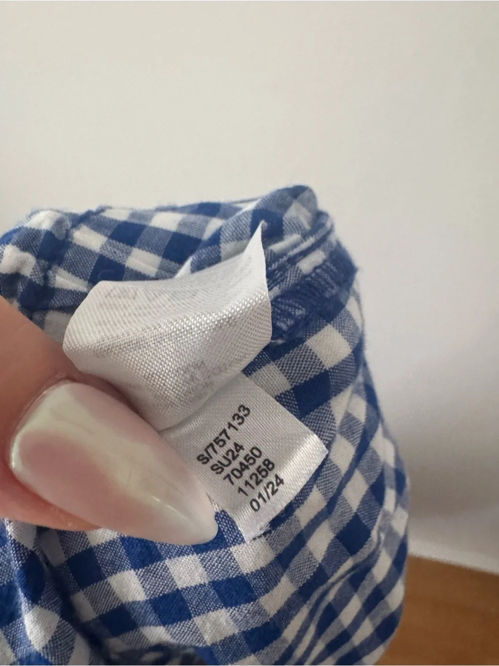 LOFT Blue and White Gingham Smocked Top Set